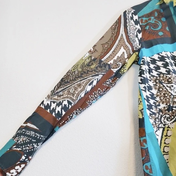 Etro | Made in Italy Patchwork Print Button Front Blouse, Sz 6 ♥ Like new! - Picture 2 of 11